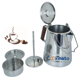 متعدد الوظائف الفولاذ المقاوم للصدأ سهلة لتنظيف وعاء القهوة حفرة النار مع القهوة percolator